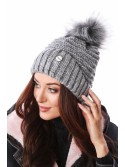 Winter hat with ribbing, dark gray C32 - Online store - Boutique